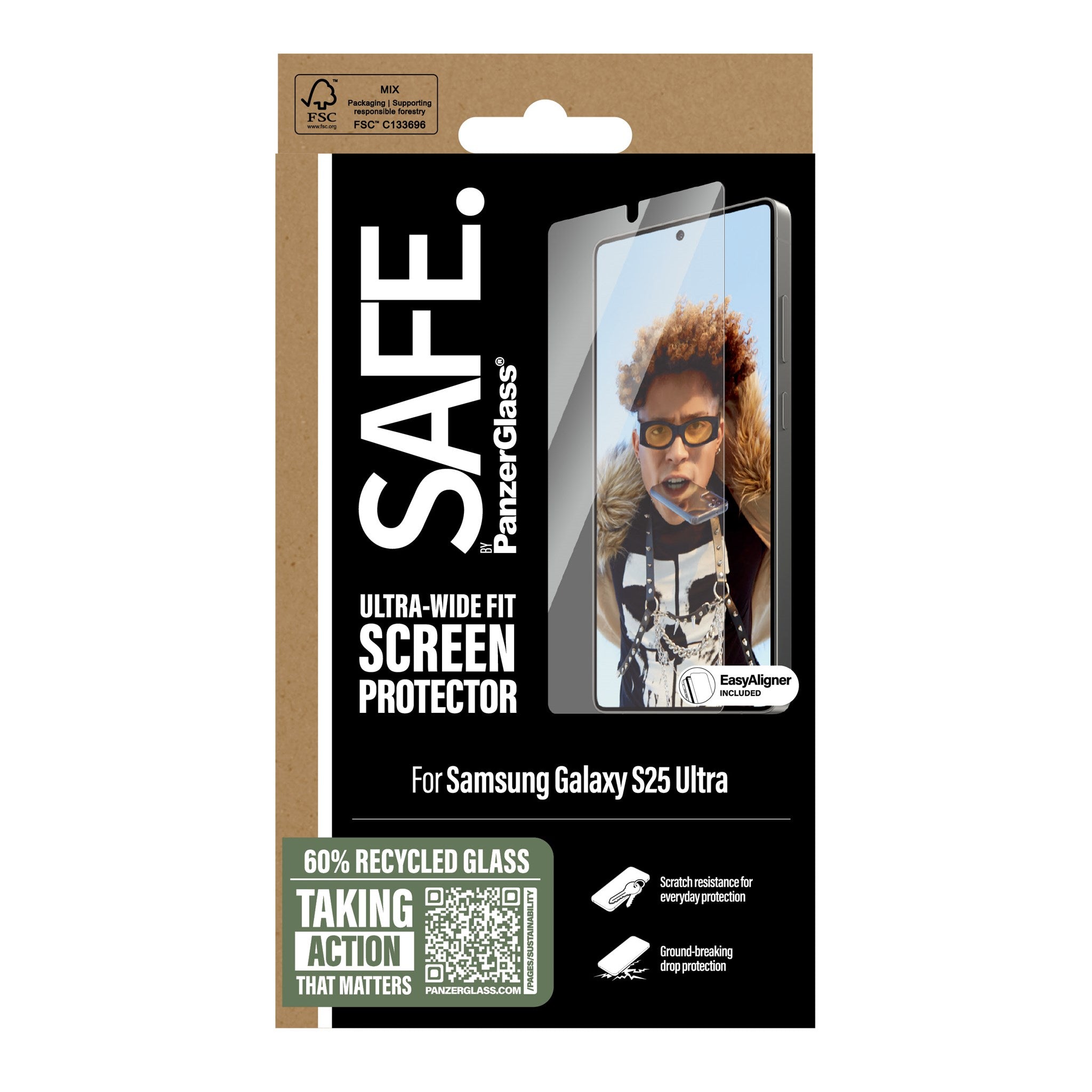 SAFE. by PanzerGlass® Displayschutz Samsung Galaxy S25 Ultra | Ultra-Wide Fit w. Aligner
